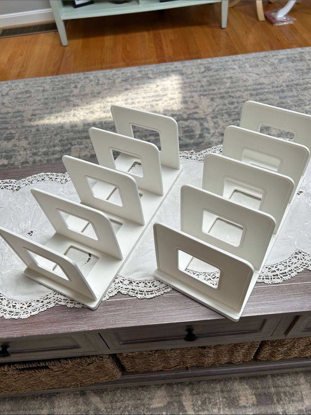 White Handbag Organizers, set of 2